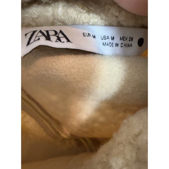 Zara Feather Boucle Cape Sleeve Sweater Women's Size Large - Picture 7 of 11